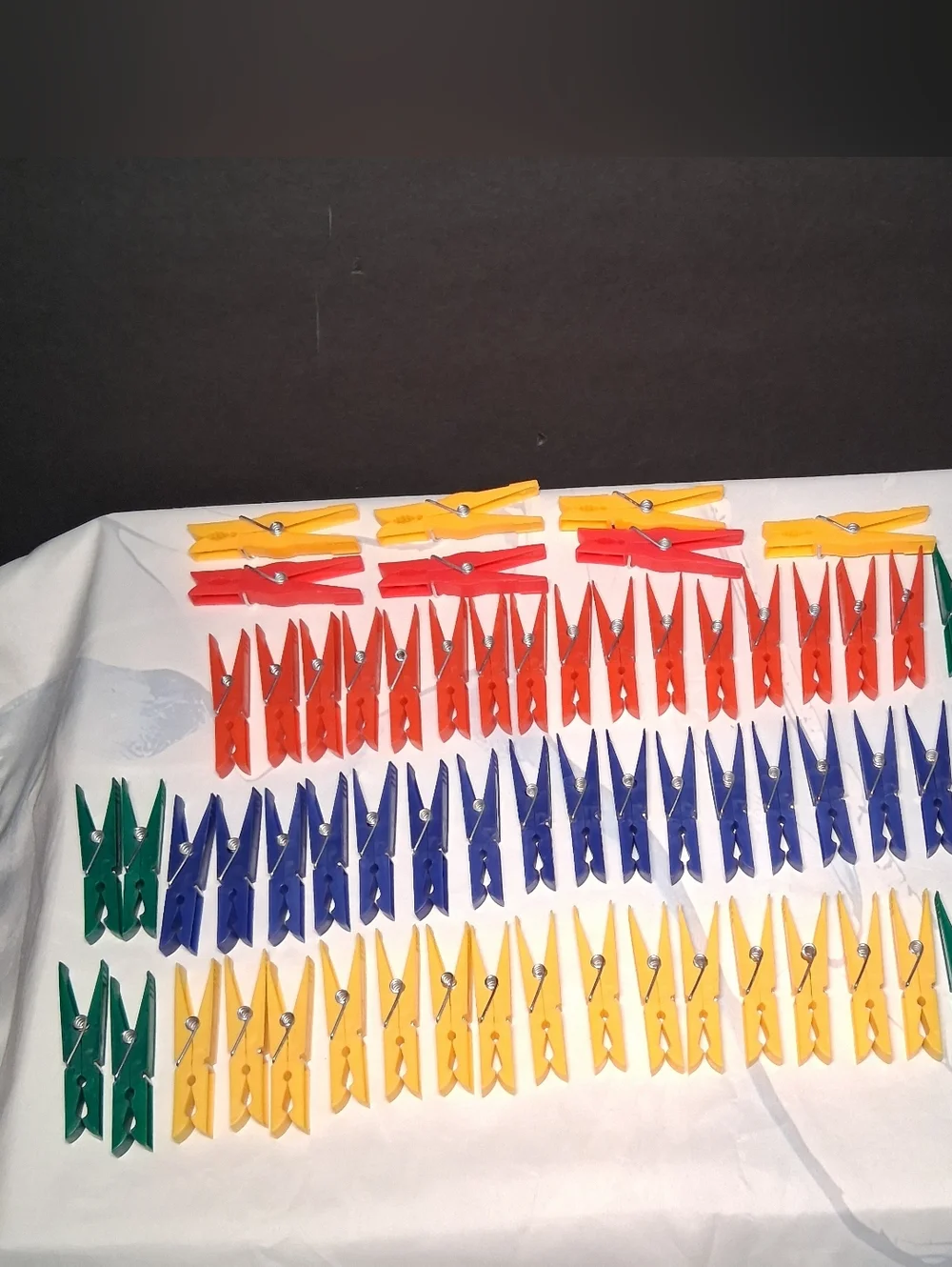 66 Vintage Plastic Clothespins Laundry Clips Spring Blue Red Yellow Green